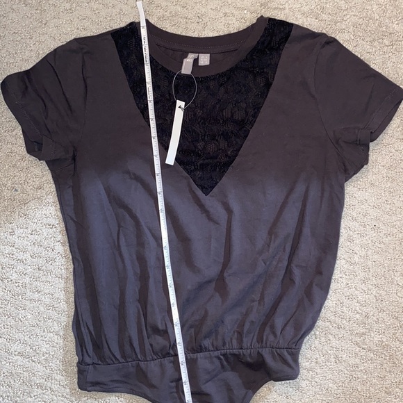 ASOS Grey Bodysuit with Black Lace NWT! - Picture 4 of 4